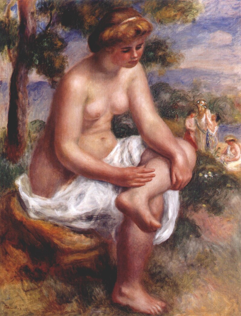 Seated bather in a landscape 1900